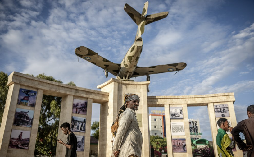 Memorial to the Hargeisa War in Hargeisa.AFP.